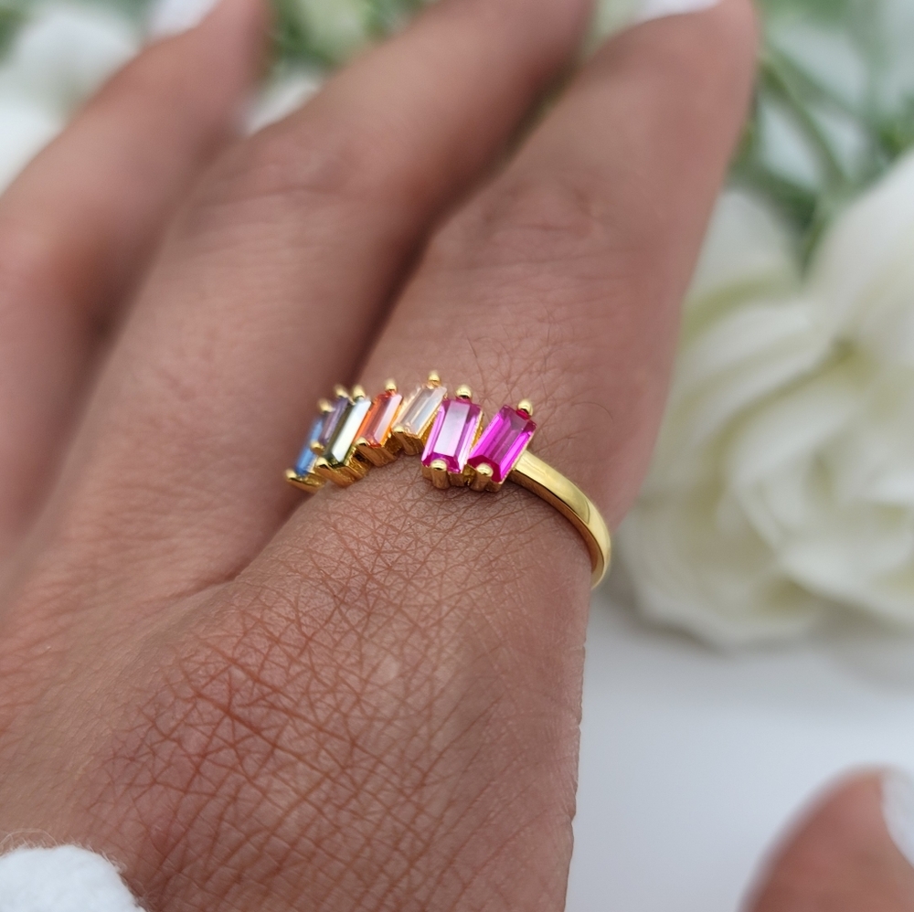 🥰 COLORFUL SPIRIT STERLING SILVER RING - Picture 3 of 11